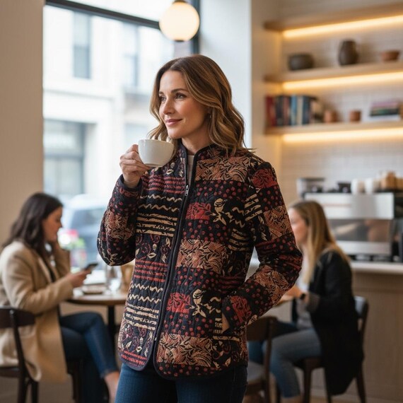 Vintage Tapestry Jacket: Boho Patchwork Coat, Siz… - image 4