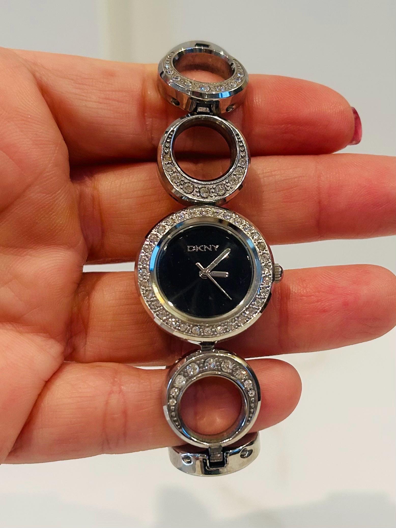 Silber Armband Dkny Damenuhr Silber Strass DKNY Damenuhr CITY LINK