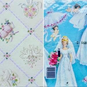Vintage Wrapping Paper Wedding or Bridal Shower, 2 sheets