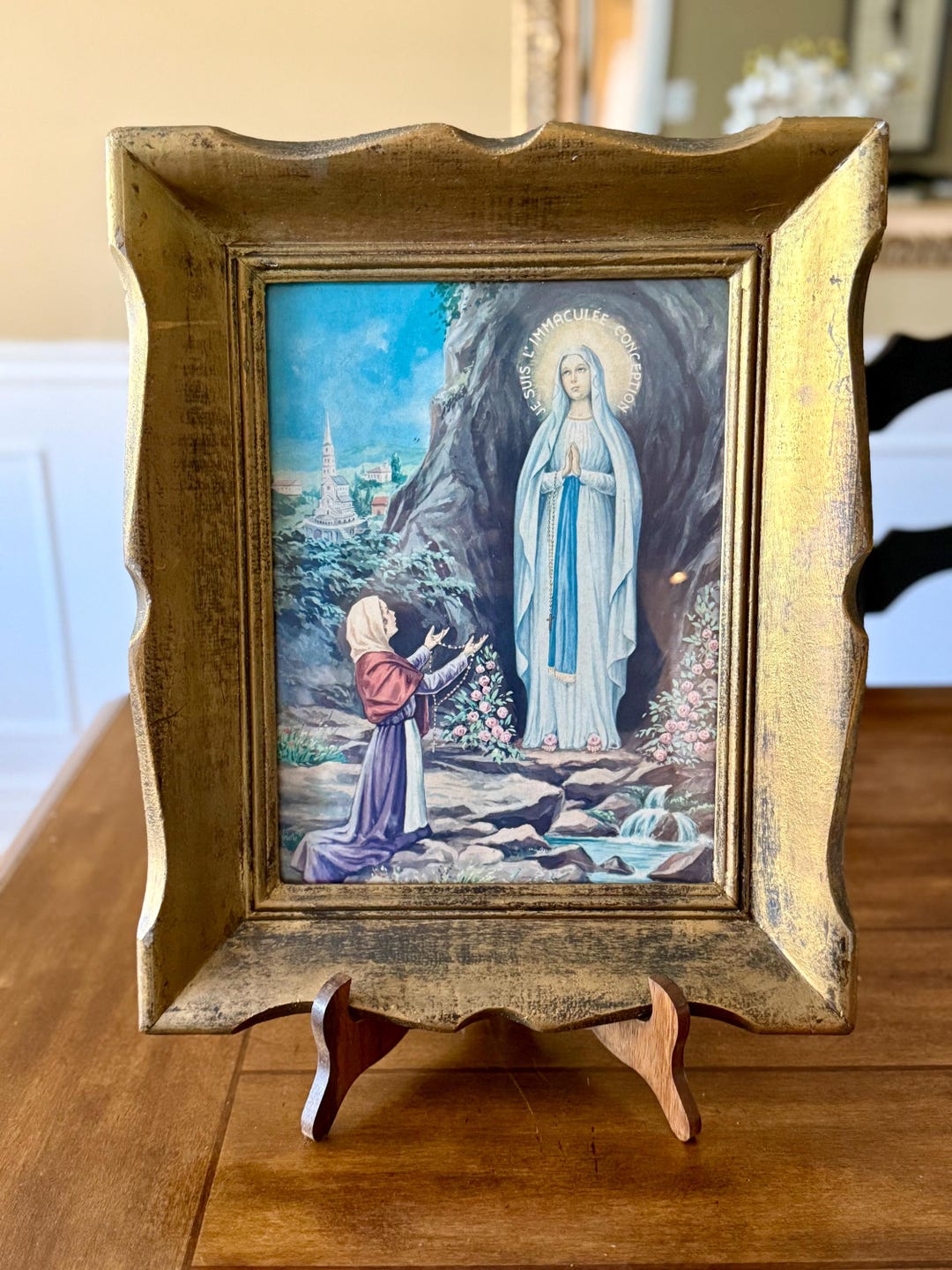 Our Lady of Lourdes Vintage Framed French Art, 14" X 17" - Etsy