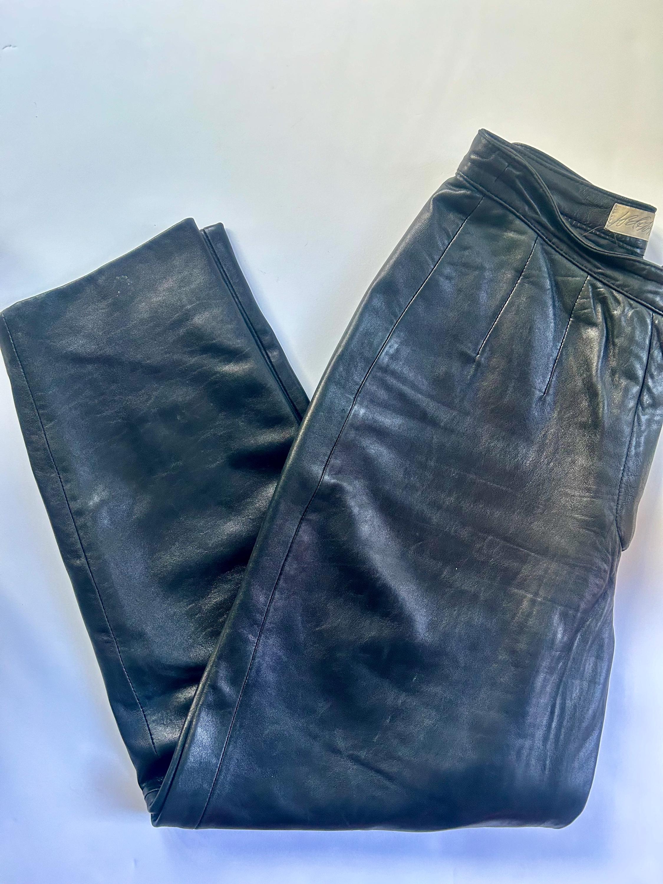 Pantalon 100% Cuir Lord & Taylor Noir - Taille 8, Neuf Sans étiquettes