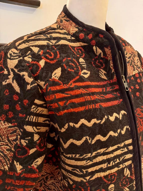 Vintage Tapestry Jacket: Boho Patchwork Coat, Siz… - image 5