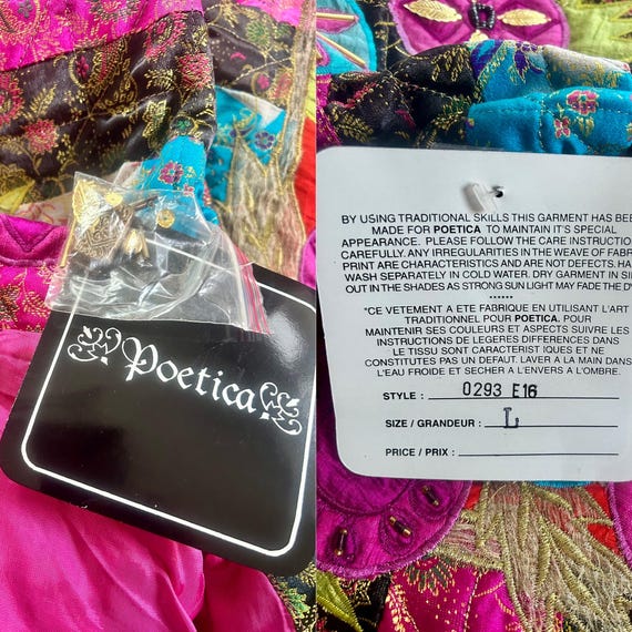 90's Artsy Boho Patchwork Jacket: Poetica, Size XL - image 11