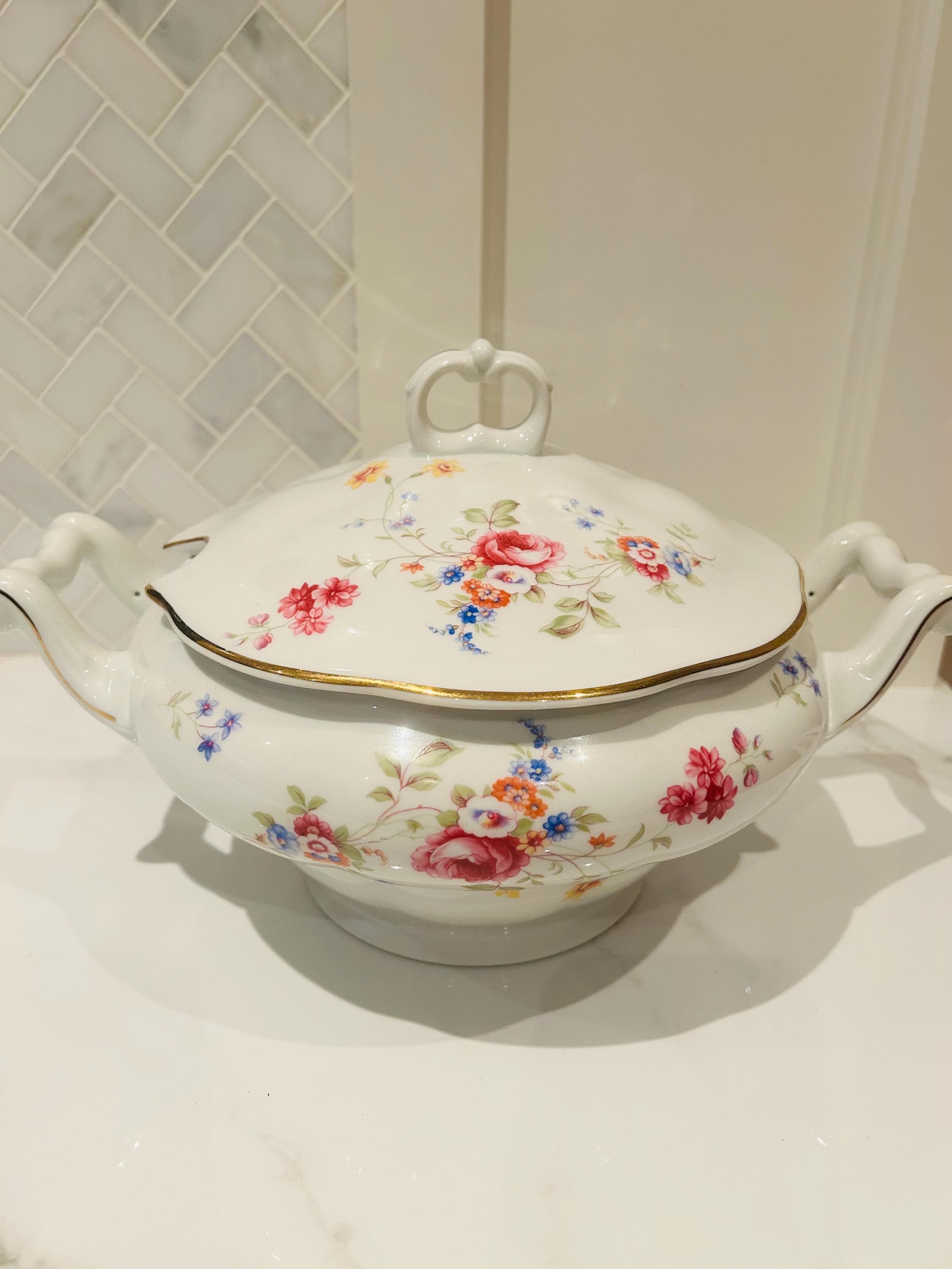 Karolina Soup Tureen Large With Lid, Vintage Made in Poland - Etsy