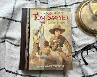 The Adventures of Tom Sawyer by Mark Twain, Hardcover &quot;Children&#39;s Classics&quot; Illustrated Edition, 1989