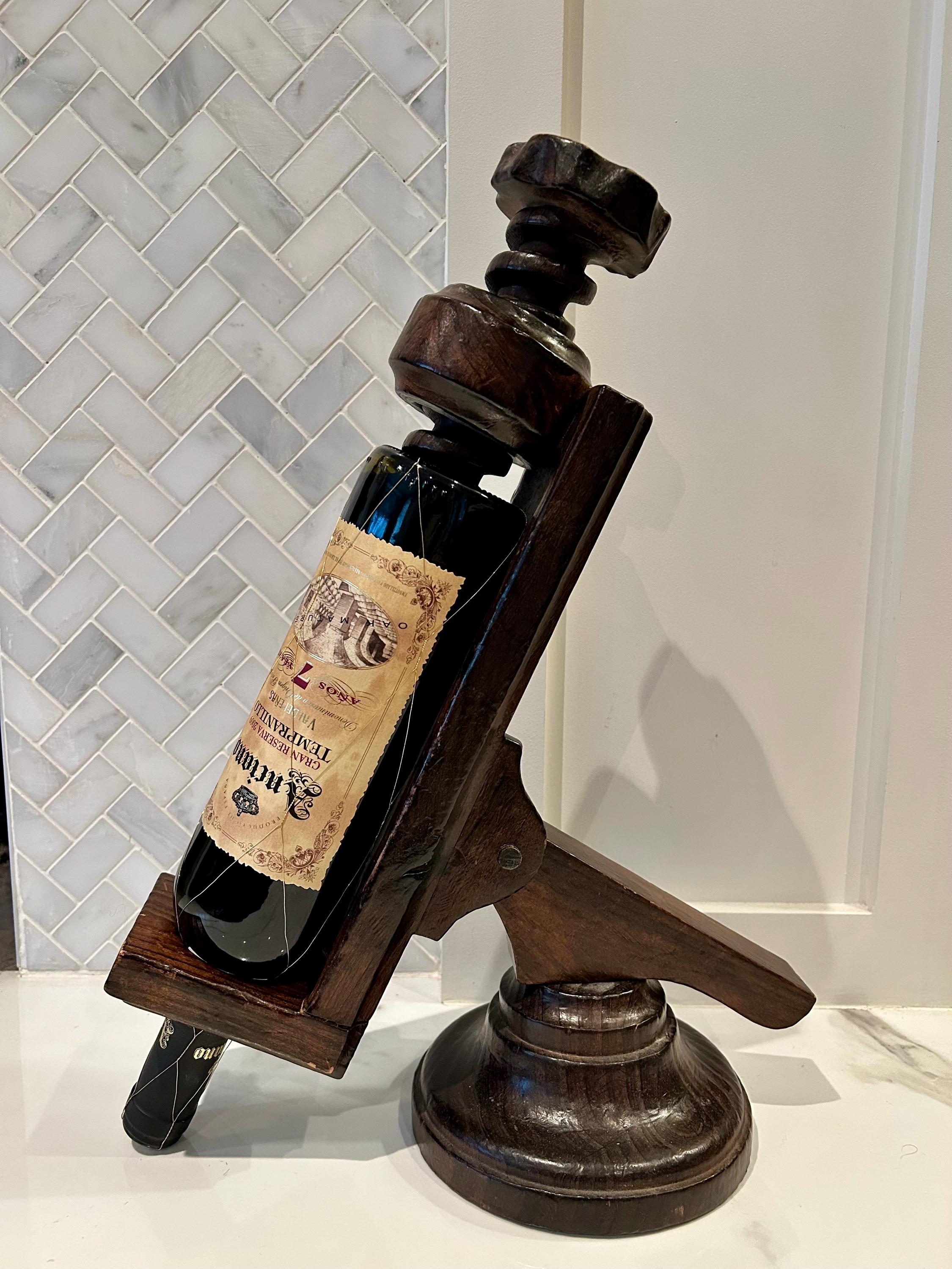 Wood Wine Bottle Cradle: Vintage Man Cave Decor - Etsy