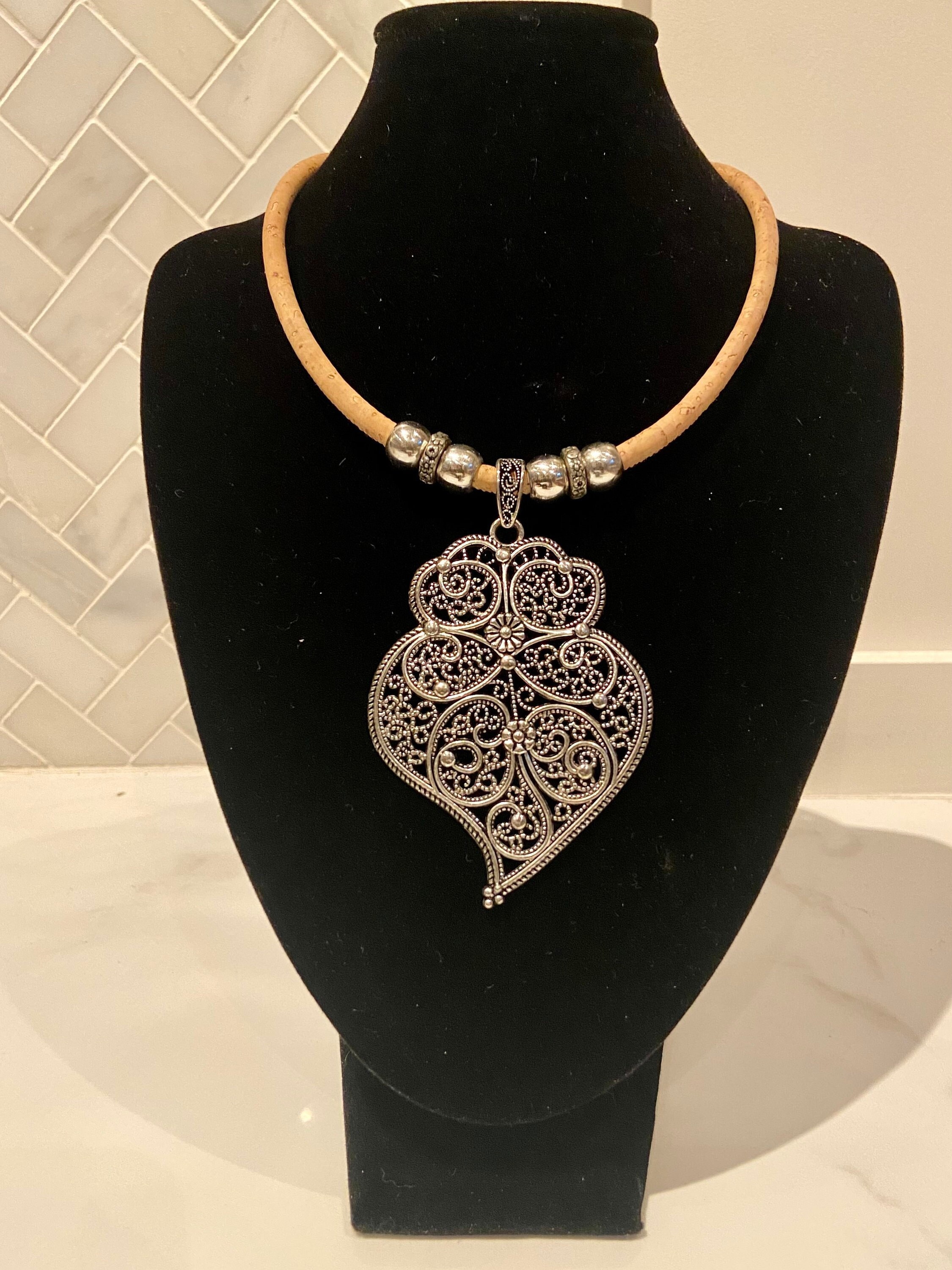 Iconic Sterling Silver Heart of Viana Filigree Pendant Necklace – JJ  Caprices