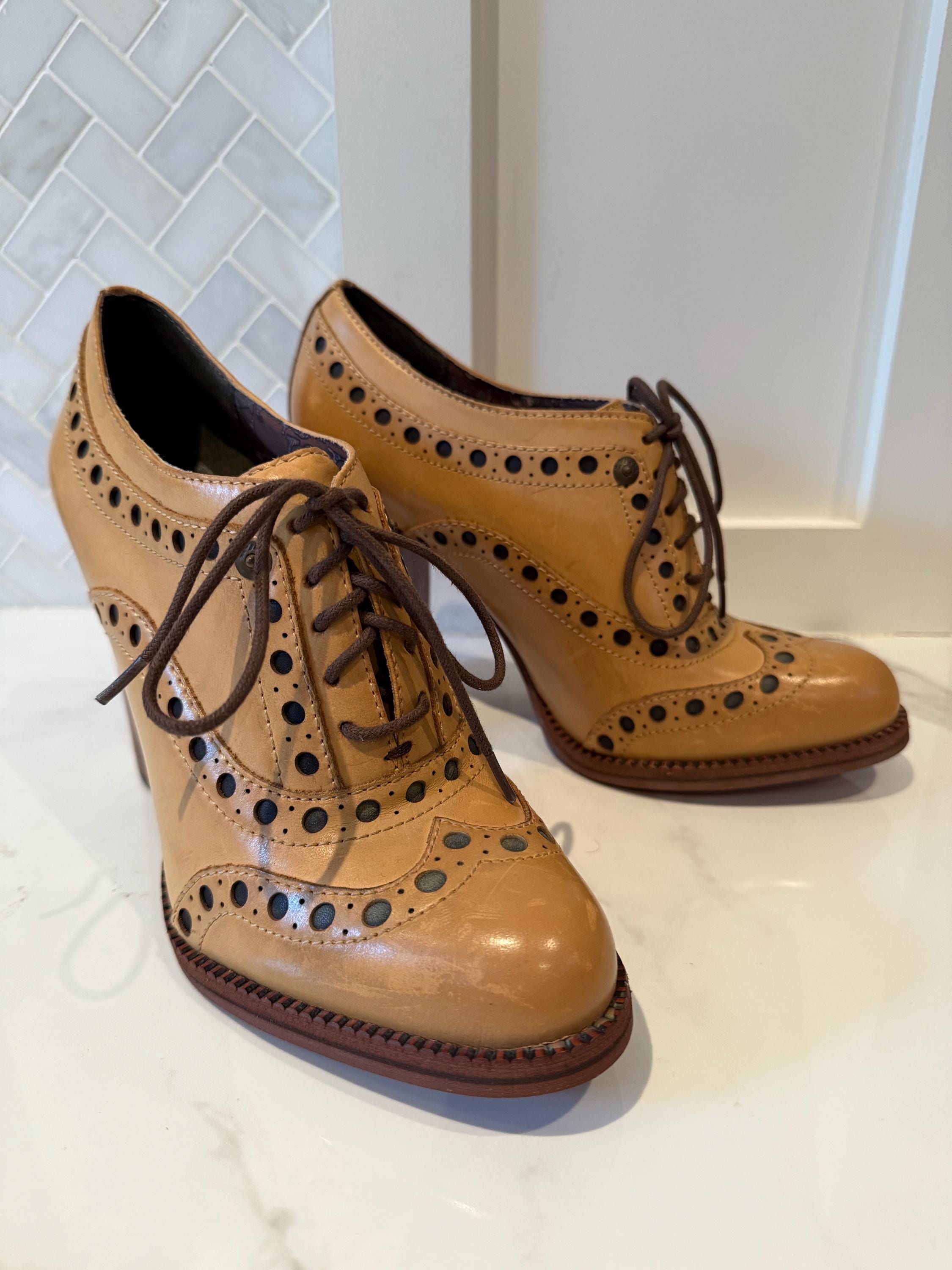 Bottes Mi-mollet MISS SIXTY En Daim Marron, Taille 7 US - Style Motard, Talon Compensé, Neuf