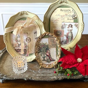 Collezione di cornici vintage curata: cornici shabby chic decorate, stile antico, decorazioni per pareti