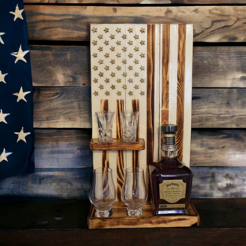 American Flag Whiskey Rack - Etsy