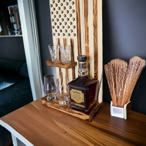 Handmade American Flag Whiskey Rack, Wood Burnt Shot Glass Shelf - Etsy