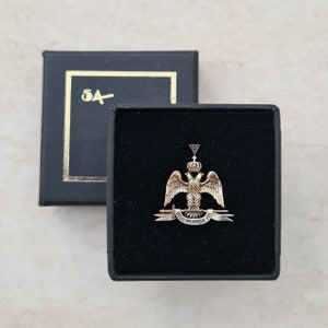 Masonic Lapel Pin – Double Headed Eagle of the Ancient and Accepted Scottish Rite with Wings Down.