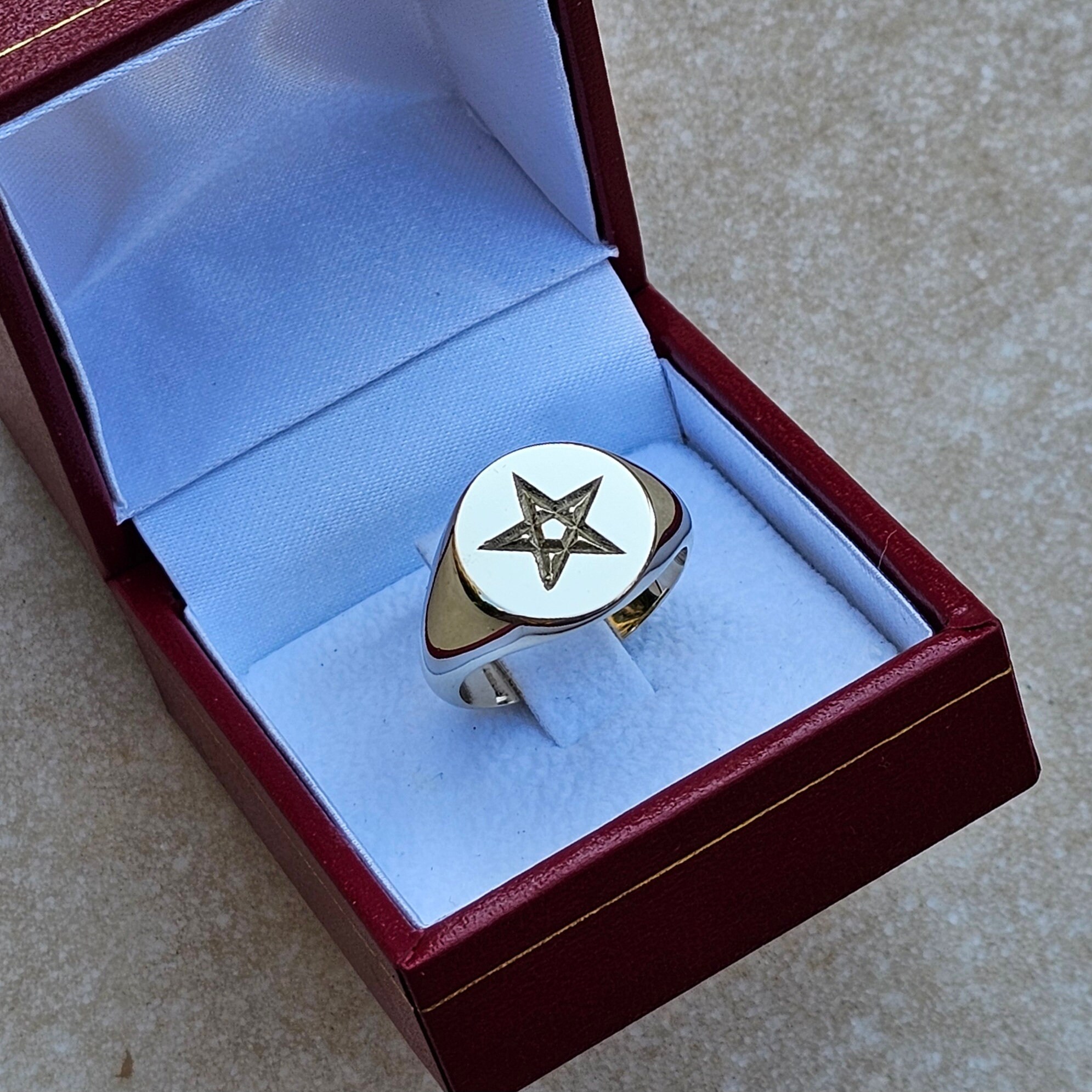 Gold Ripentagram Ring Pentagram Masonic Ring - 10K Gold - Etsy