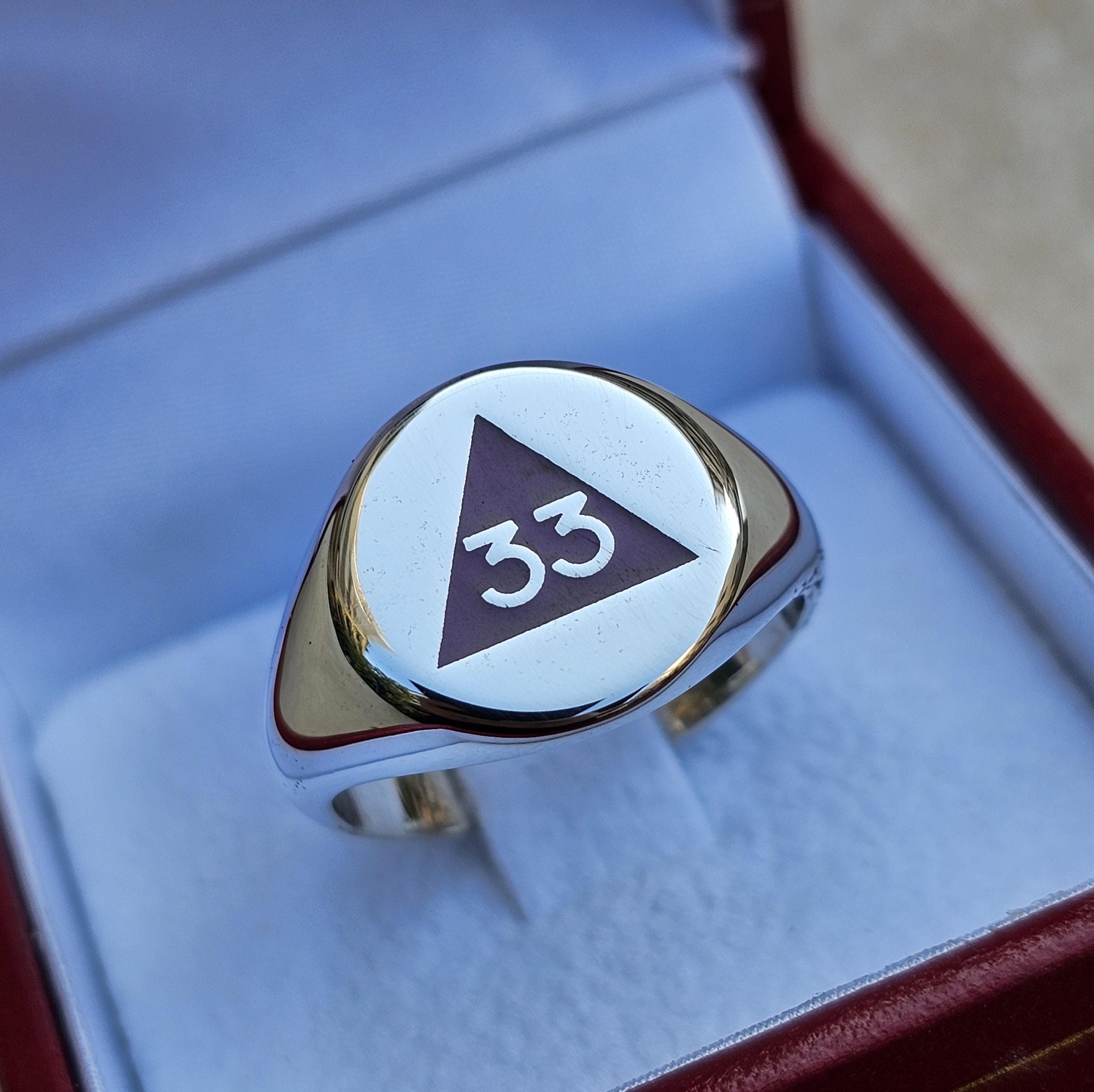 Masonic Ring - 33rd Degree (925K), Purpule Enamel - Etsy