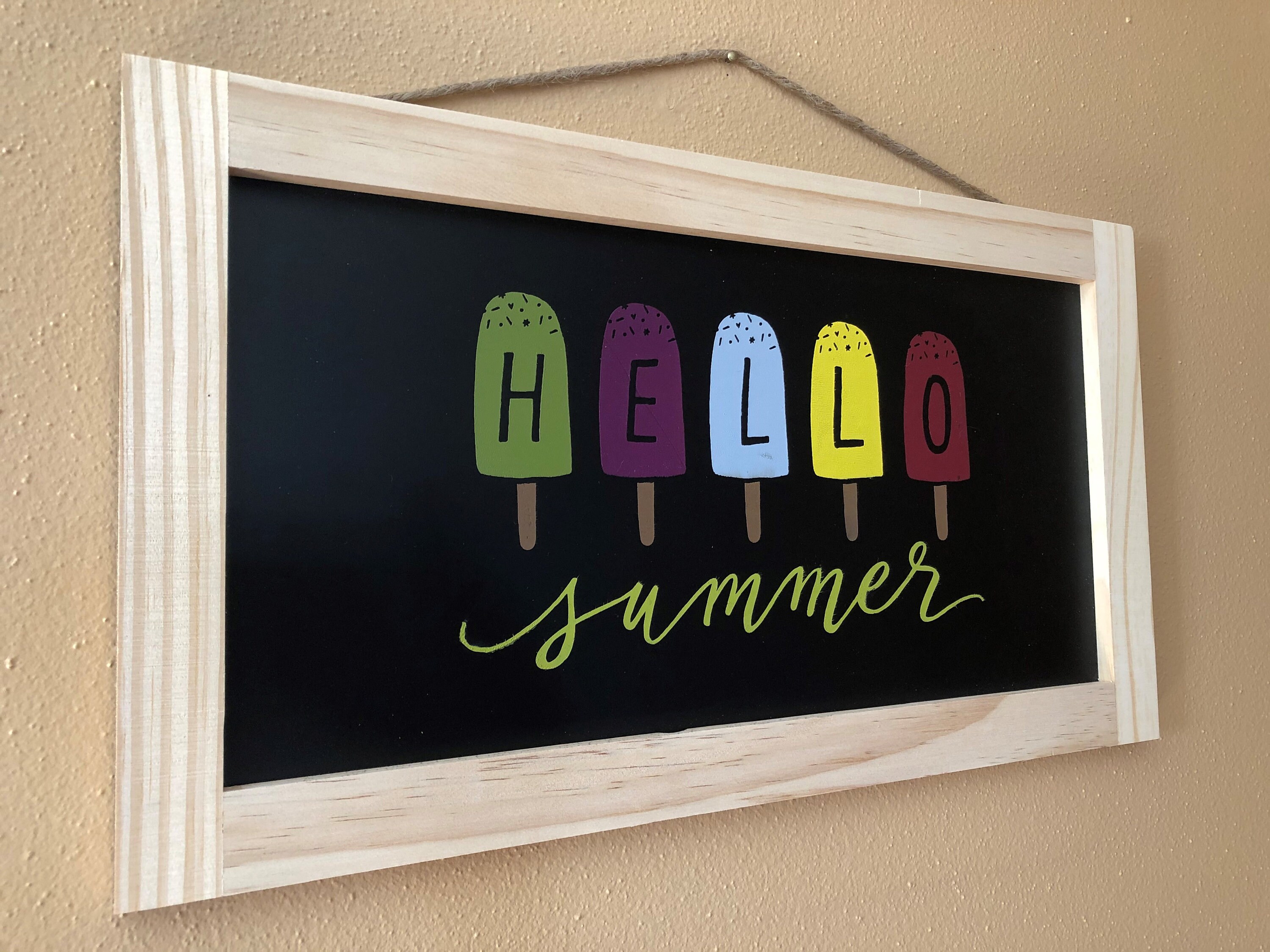 Hello Summer Chalkboard Sign Etsy UK