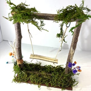 FAIRY GARDEN SWING - Small/Dollhouse/FairyGarden/Gaming/Natural