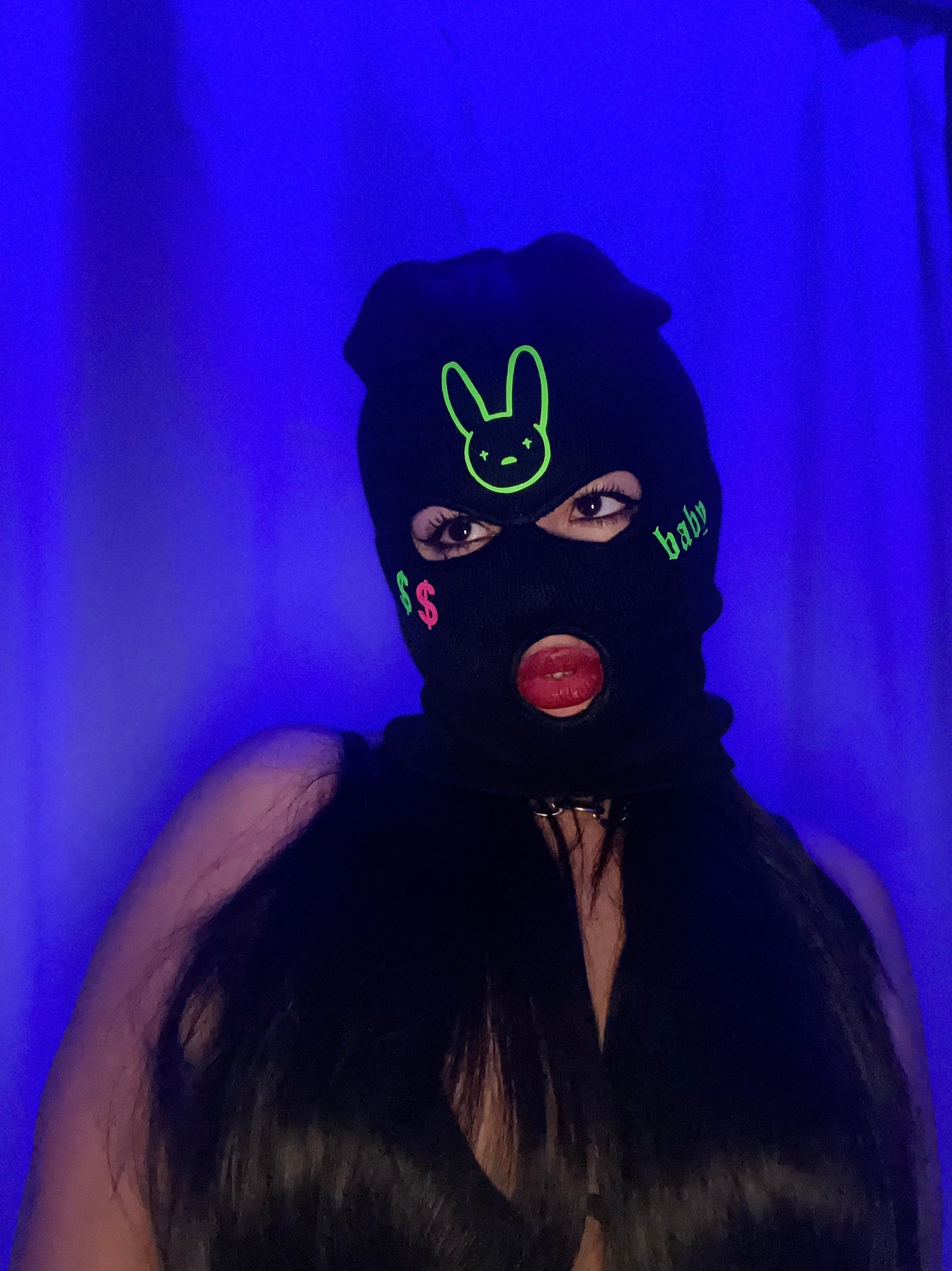Bad Bunny Stamped Neon Mask - Etsy