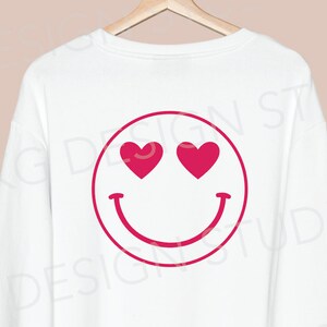 Heart Eye Smiley SVG PNG DXF, Valentine's Day - Etsy