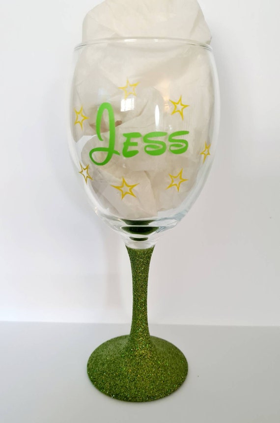 Personalisedn Tinkerbell 1  engraved glases for Birthday,Christmas gift#174 