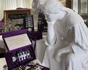 Rare reproduction suffragette *Hunger Strike Medal* + Velvet Box *Constance Lytton* Votes for Women WSPU Pankhurst