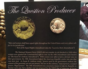 Question Producer/1927 Suffragist Badge/Pin Equality Suffrage ERA Equal Rights Amendment/Lucretia Mott Amendment Alice Paul NWP