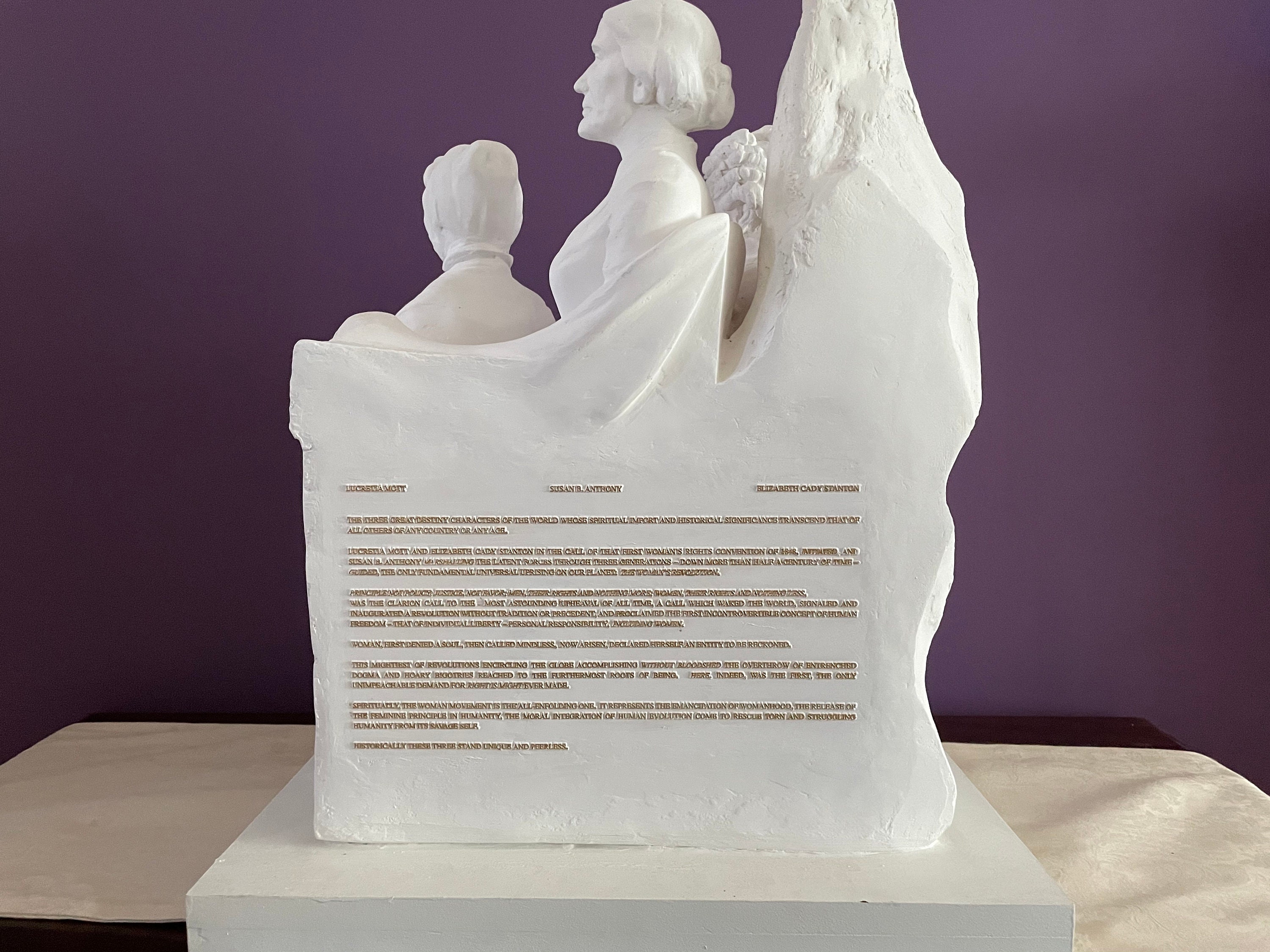 Replica of Adelaide Johnson's 1921 Suffrage Statue portrait Monument to Lucretia Mott, Susan B