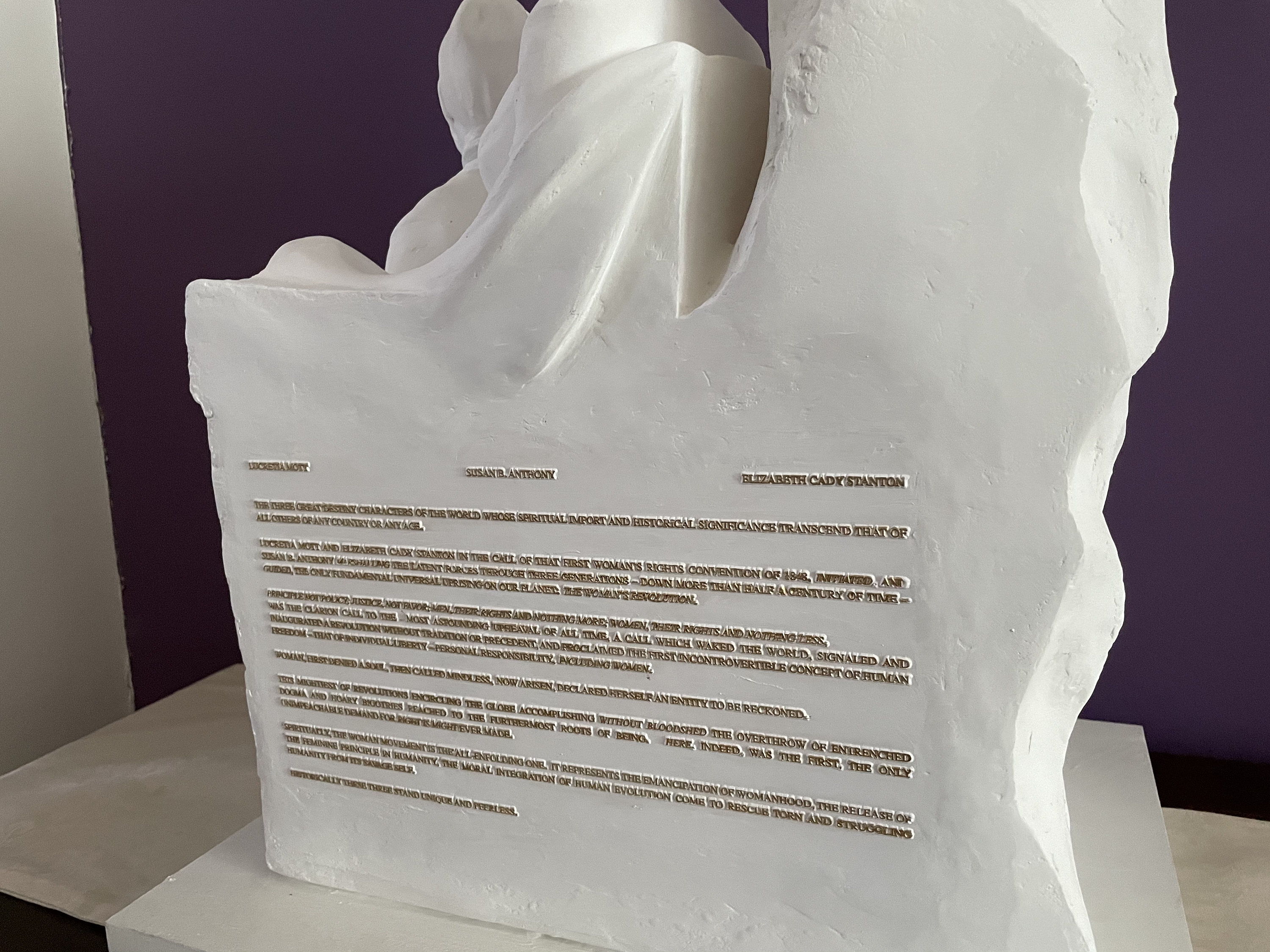 Replica of Adelaide Johnson's 1921 Suffrage Statue portrait Monument to Lucretia Mott, Susan B