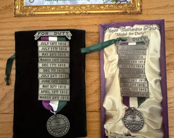 Suffragette Nurse Catherine Pine medal WSPU Florence Nightingale Nursing history pin
