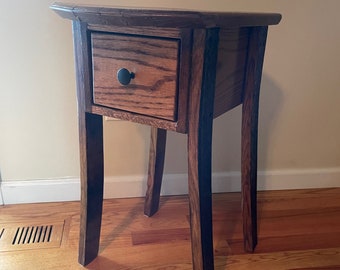 Bourbon Barrel End Table with Drawer
