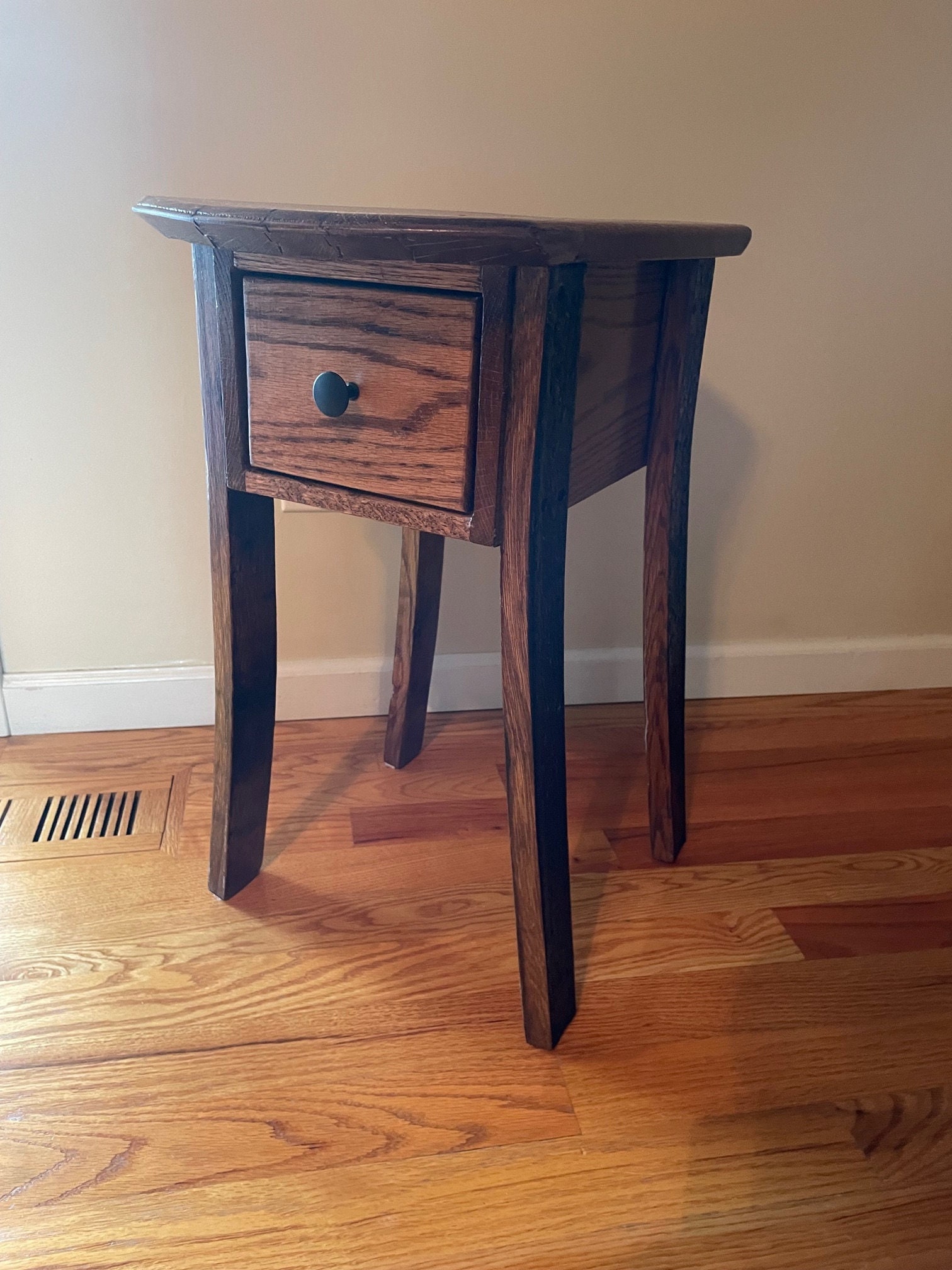 Bourbon Barrel End Table with Drawer