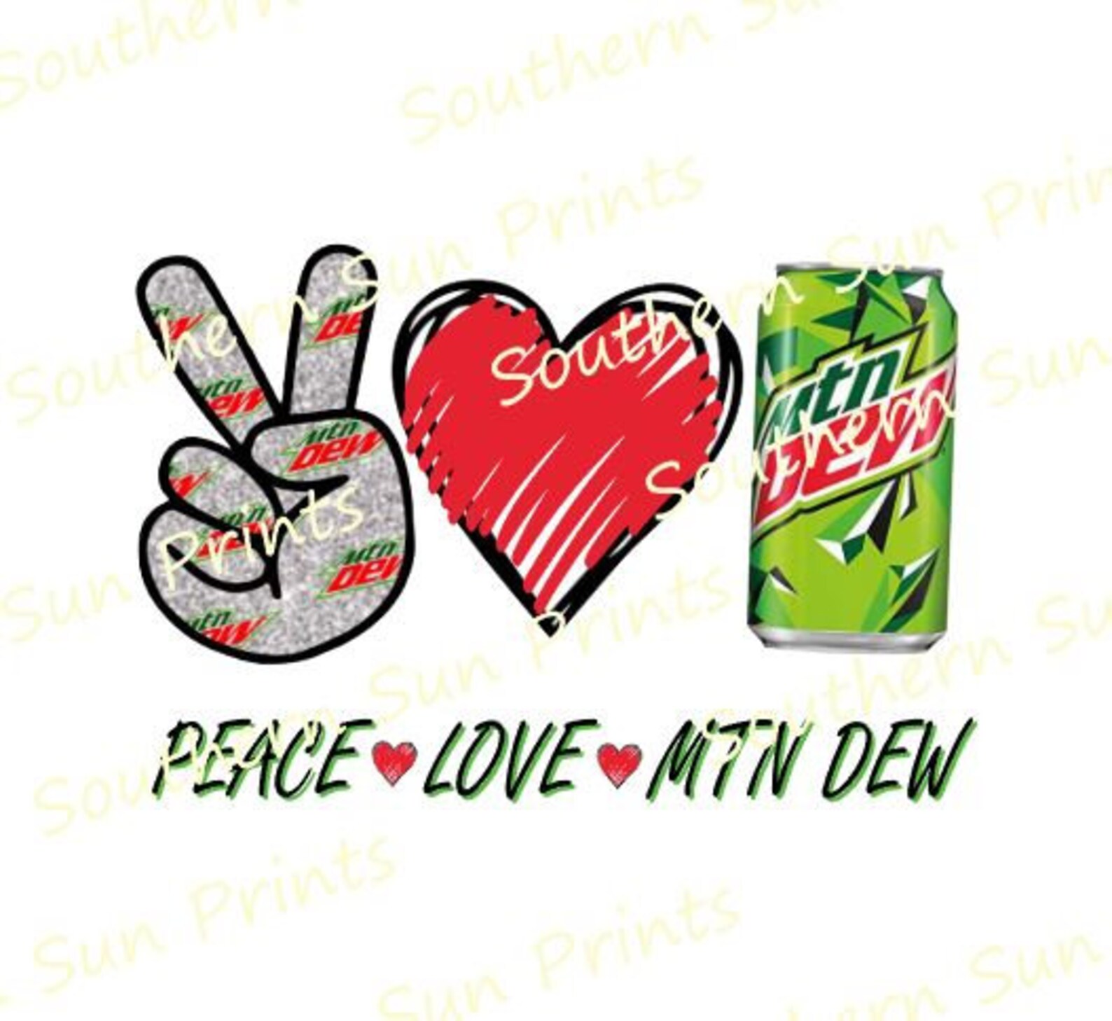 Peace Love Mnt Dew Mountain Dew Soda Mnt Dew | Etsy