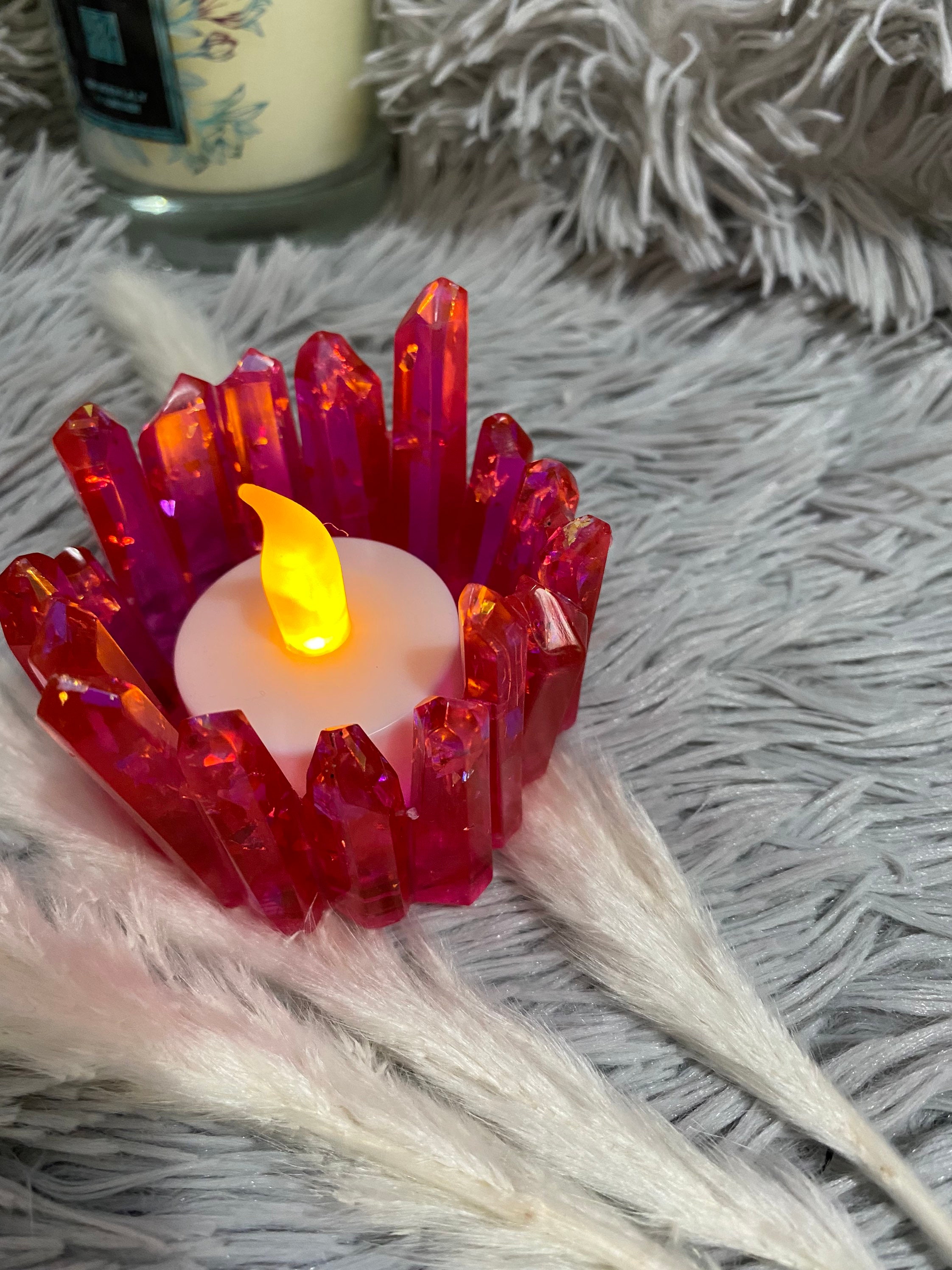 Cluster of Resin Healing Crystals Dish/candle Holder Etsy UK