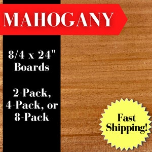 8/4 African Mahogany Lumber // 24&quot; L x 2-8&quot; W, S3S/S4S Wood Boards (2-Pack, 4-Pack, or 8-Pack)
