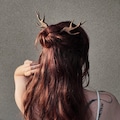 Deer antlers hairpin, set of two handmade wooden hair fork, walnut hair accessory, wedding hair accessories product logo
