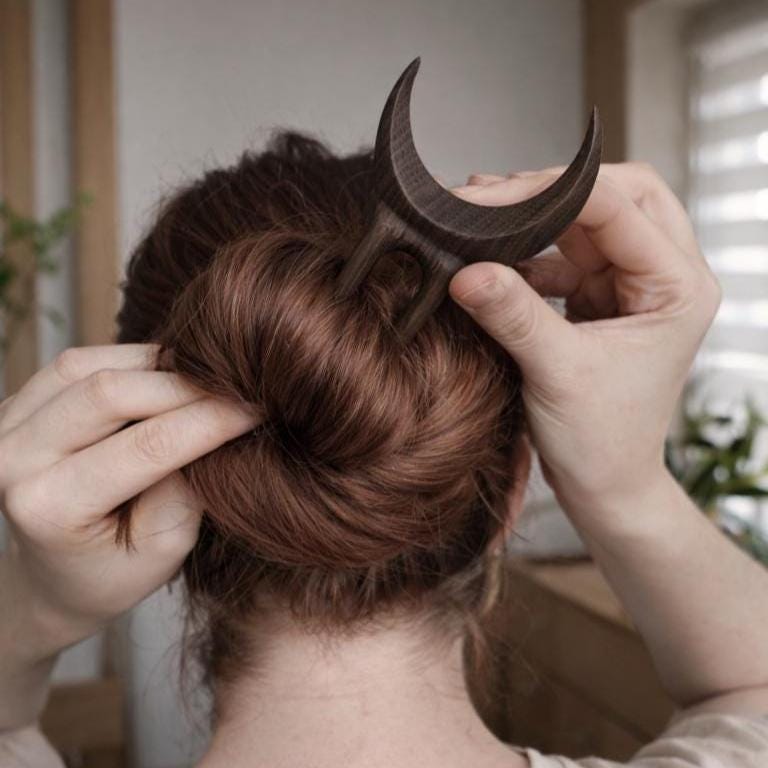 Buy Moon Hair Fork, Artisan Crescent Moon Hairpin Online in India