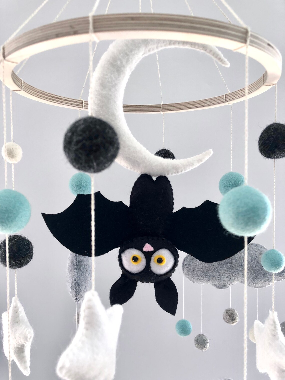Bat baby mobile Bat nursery mobile Hanging bat Halloween Etsy