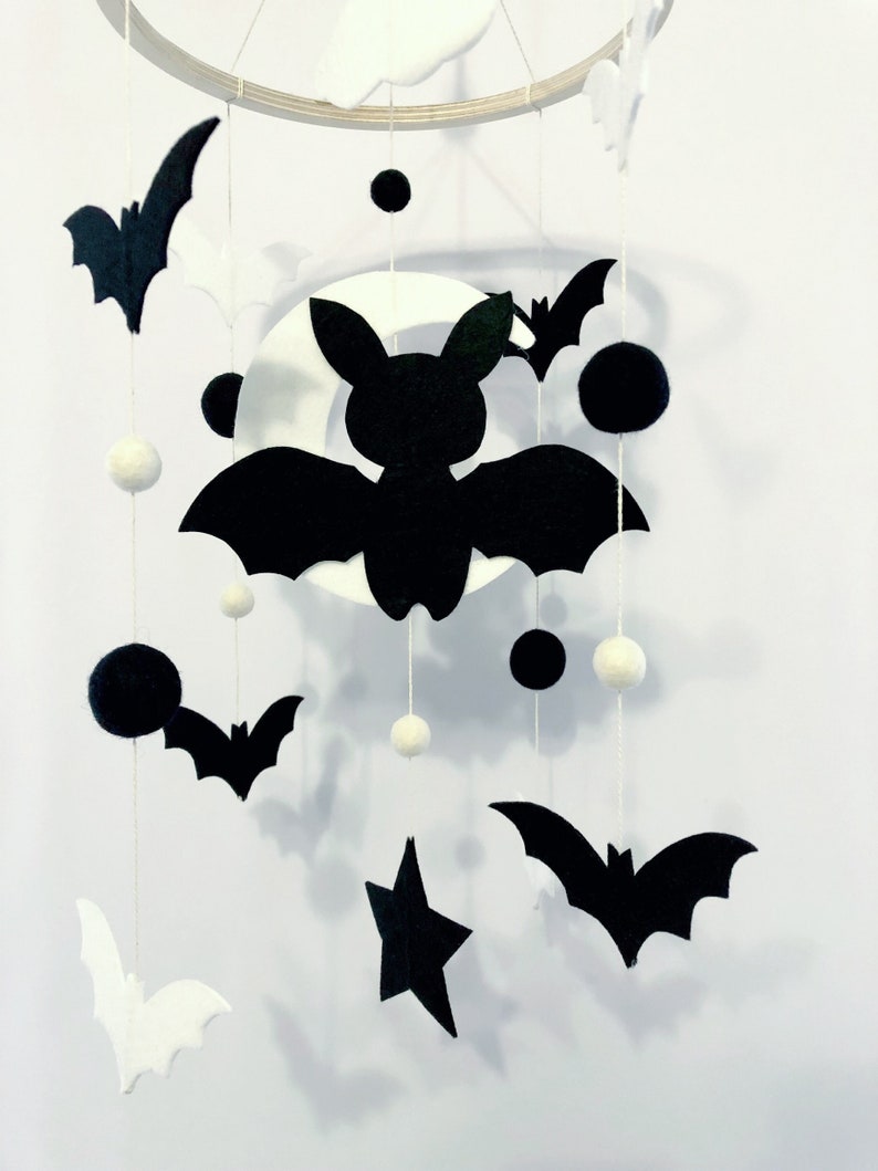 Bat Baby Mobile Bat Nursery Mobile Hanging Bat Halloween Etsy