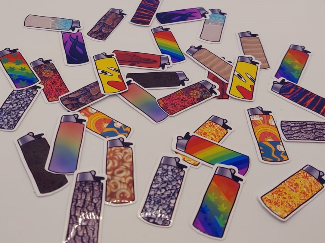Random Lighters Sticker Pack pack of 10 Etsy