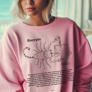 Scorpio Zodiac Sweatshirt Unisex, Scorpio Pullover, Horoscope Sweatshirt, Retro Style Zodiac Art Gifts, Tarot Shirt, Birthday Queen Shirt