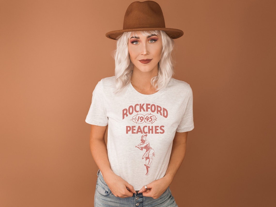 peach baseball tee