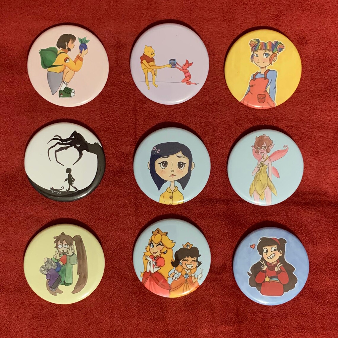 2.5 Buttons pokemon Coraline Mario Fairy and More - Etsy