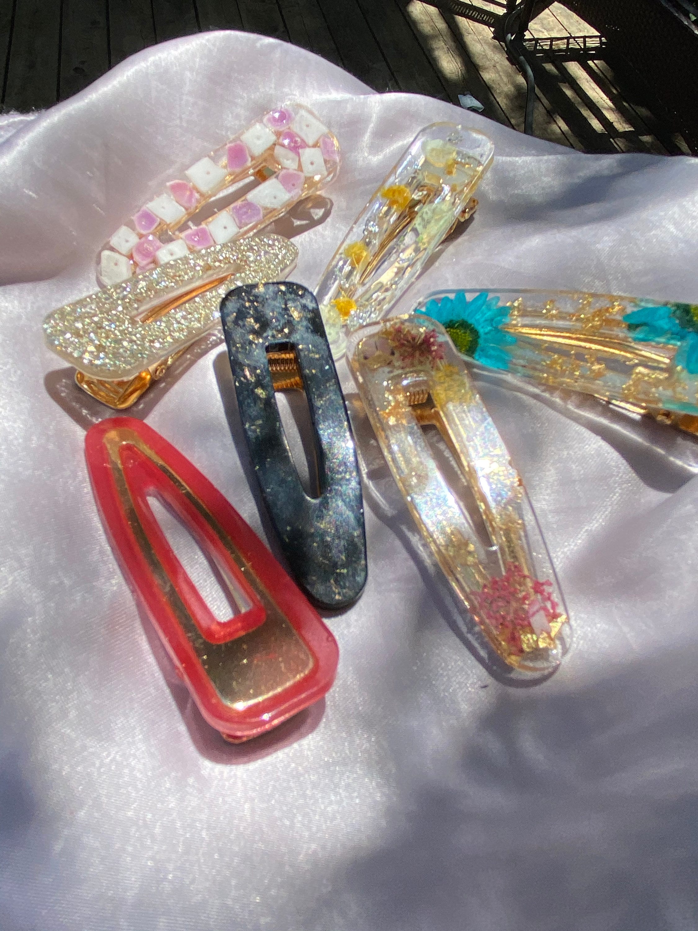 Cute Handmade Floral Customizable Resin Hair Clips Etsy