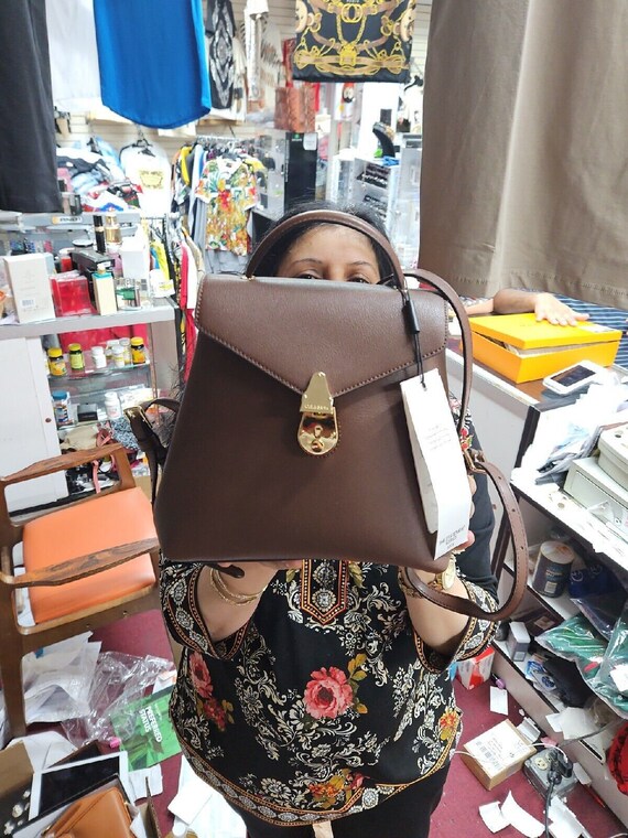 Calvin Klein Lock Leather Backpack Burgundy Brown NIP Gem