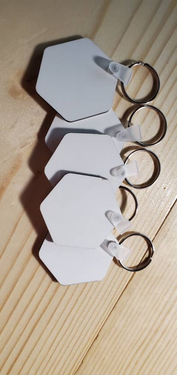 Hexagon Customizable keychains Etsy