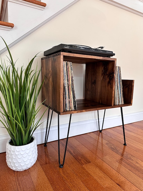 Record Player Stand/ Vinyl Record Player Stand/ Turntable Stand/ Record Storage/ Mid Century Modern Turntable Stand/ Vinyl Record Storage