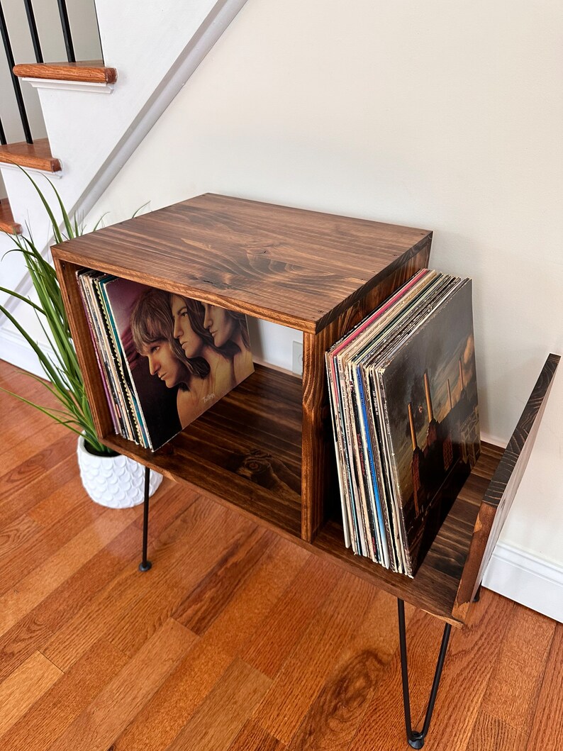 Handmade Mid Century Modern Record Player Stand: Vinyl Storage With ...