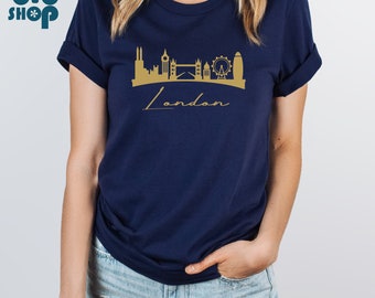 London City Shirt, London Skyline T Shirt, Traveler London T-shirt, Souvenir Tumblr TShirt, London Travel Tshirt Gift , Christmas