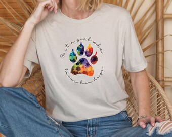A Girl Loves Dogs Shirt, Dog Lovers Shirt, Dog Walker Gift, Dog Paw Print, Funny Dog Tee, Dog Mum T Shirt, Animal Lover, Dog Mom Outfit