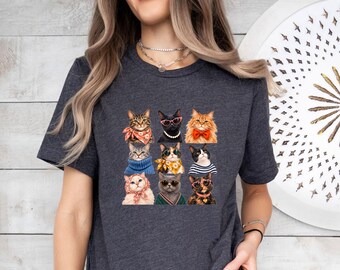 Stylish Cat Tshirt, Fashion Cat Shirt, Cool Cats Sunglasses, Groovy Cat Mama, Pet Owner Gift