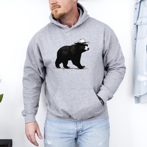 Bear Hat Hoodie, Grizzly Bear Hoodie, Outdoor Hoodie, Adventure Awaits, Nature Lover Gift, Bear Gifts, Wildlife Hoodie, Hiking Hoodie image 2